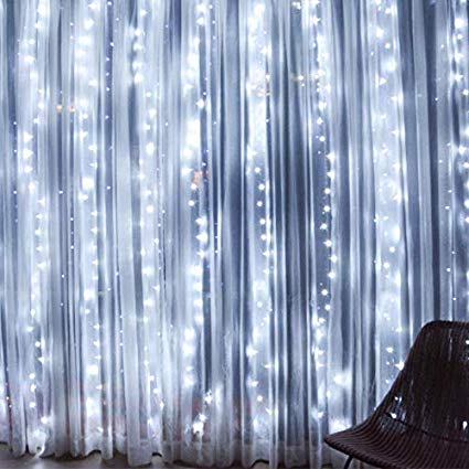 LED Window Curtain Lights 9.84ft9.84ft/3m3m with Remote, 8 Modes 31V Low Voltage Full Waterproof for Indoor and Outdoor, Party Wedding Home Patio Lawn Garden Festival Holiday Decorations(Cold white)
