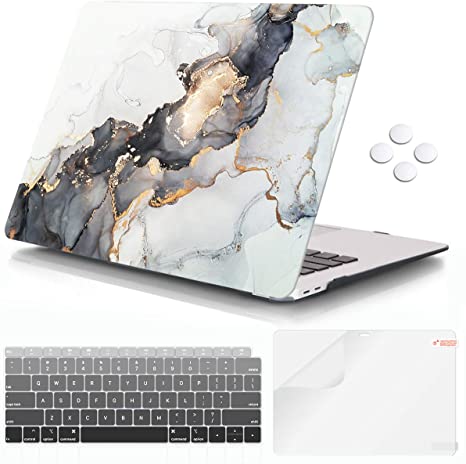 iCasso MacBook Air 13 inch Case 2020 2019 2018 Release A2337 M1/A2179/A1932,Plastic Hard Shell Case Cover and Keyboard Cover Compatible Newest MacBook Air 13'' with Touch ID Retina Display - Lightning
