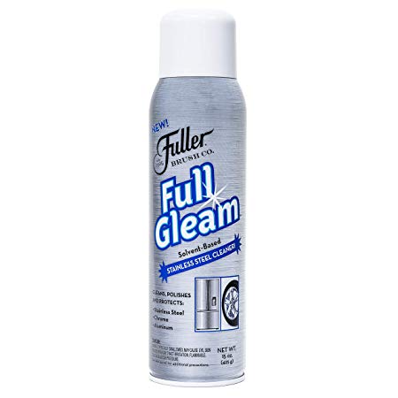 Fuller Brush Full Gleam Stainless Steel Cleaner - Chrome & Aluminum Conditioner Spray For Cleaning Pots, Pans, Cooktop & Kitchen Appliances - Easy Clean & Polish For Home & Business