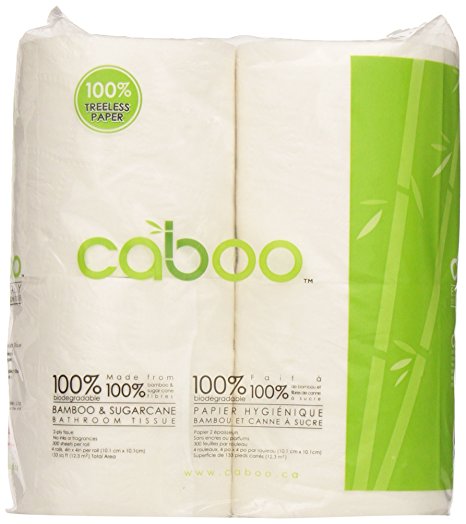 Caboo Tissue Bath 300 Sheets, 4pk