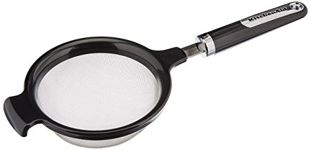 KitchenAid Stainless Steel Strainer, 5-Inch, Black