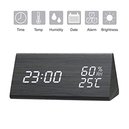GEEKERS Digital Alarm Clock, 2 5/8 inches Diameter, 1 1/4 Height, Green, Orange, Blue, Purple