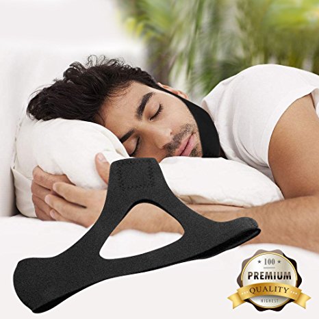 BELONGSCI Anti Snore Chin Strap - The #1 Ranked Comfortable Snoring Sleep Solution with Adjustable Strap, Natural and Effective Snore Relief Sleep Aid for Men and Women