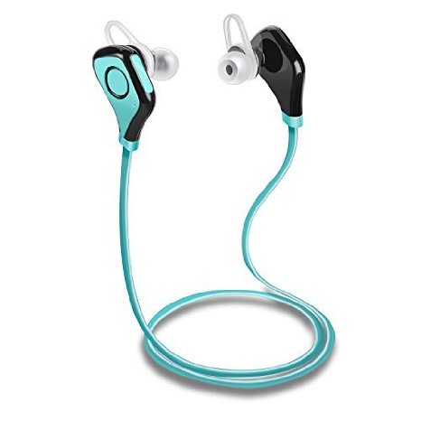 Tenswallreg Wireless Bluetooth Headphones Noise Cancelling Sweat Proof Earbuds Headset Earphones with Mic for iOS Devices and Android Smartphones and other Bluetooth-enabled DevicesBlue