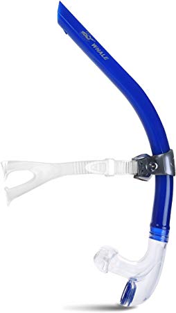 Swim Snorkel for Swimming Laps Training & Therapy with Silicone Mouthpiece and One-Way Purge Valve Adjustable Comfortable EVA Padded Head Strap for Adults and Teens Swimming Beginner Gear