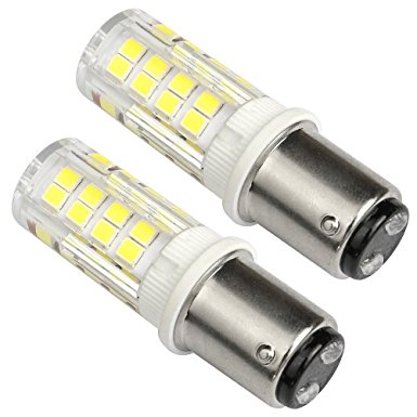 Kakanuo BA15D Double Bayonet 1076 1142 LED Car Bulb 4 Watt Cool White 6000K Non-dimmable 51x2835SMD AC/DC12V (Pack of 2)