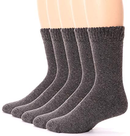 EBMORE Mens Wool Socks Heavy Thick Socks Thermal Fuzzy Warm Comfort Crew Winter Socks 5 Pack