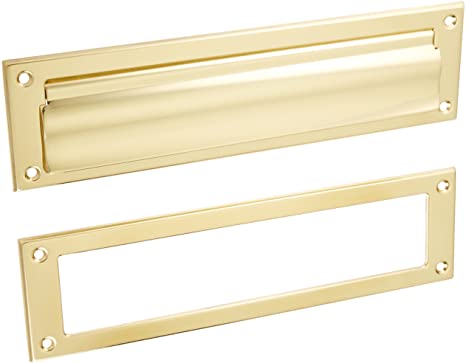 Ives 620B-US3 Polished Brass Letter Box Plate, 13" x 3 9/16"