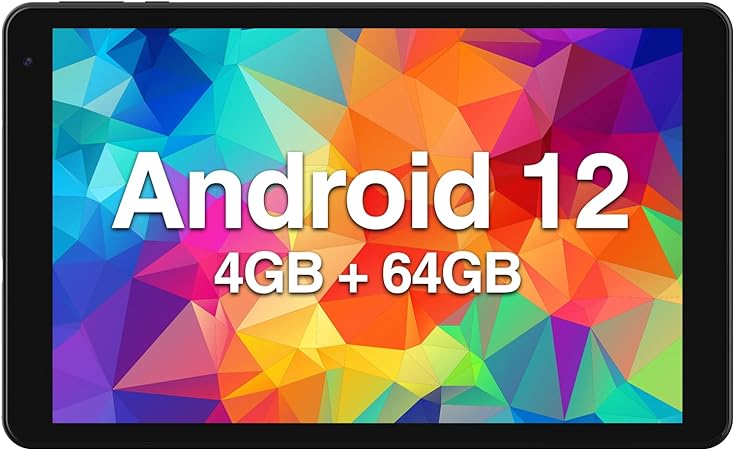 Fusion5 2023 New 10.1" Android 12 Tablet, F202 Full HD Ultra Slim Tablet PC (Google Certified, 64GB Storage, 4GB RAM, Quad Core CPU, WiFi, Bluetooth, 1920x1200 IPS Screen, Type C, 13MP & 5MP Cameras)