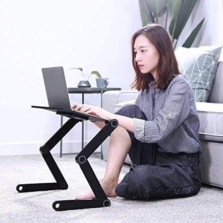 Cozy Desk Portable Laptop Stand for Computer,ORAF Cool Desk Portable Adjustable Aluminum Laptop Stand/Desk/Table TV Bed Table with Cooling Fans Mouse Pad Mount-Notebook-MacBook-Light Weight