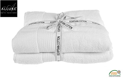 Egyptian Cotton Towels 2 Pack Towel Bale with Bath Sheets 150 x 90cm Supersoft SPA Towel in White