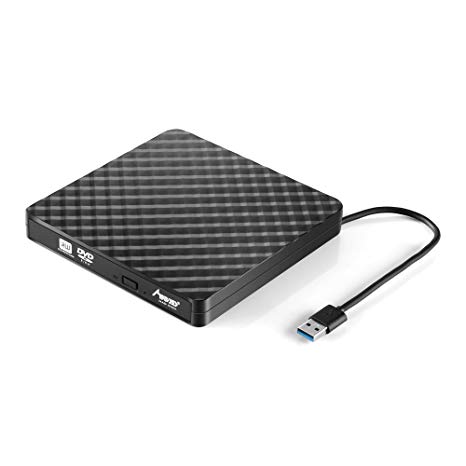 External DVD Drive, Madgiga USB 3.0 Transmission Slim Portable External DVD CD  /-RW Writer/Burner/Rewriter ROM Drive Perfect for Mac OS/Win7/Win8/Win10/Vista PC Desktop Laptop (Diamond Cut)