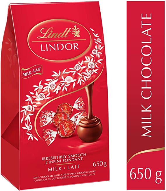 Lindt Lindor Milk Chocolate, Jumbo Bag with 52 truffles, 650g