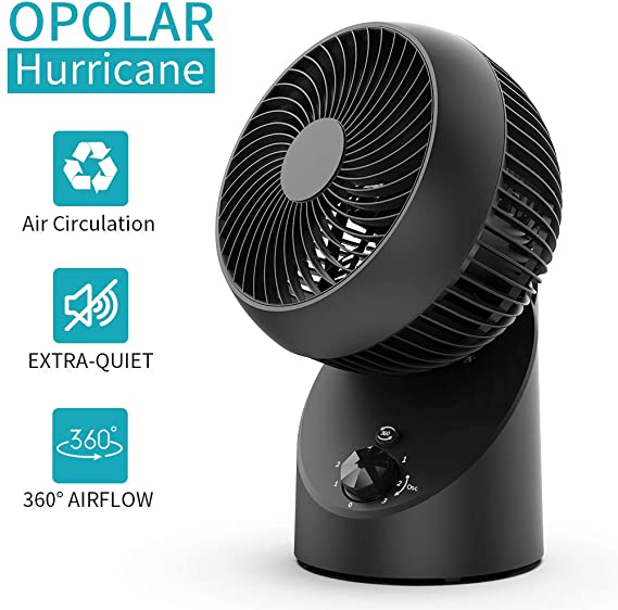 OPOLAR 2020 Whole Room Air Circulating Fan with 360°Oscillating, Extra Quiet Operation, Replace Floor Table Tower fan for Bedroom - Black, ACF101