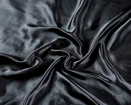 Fancy collection 3 pc Satin Sheet set Super soft New (Twin, Black)