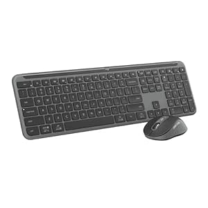 Logitech Signature Slim MK950 for Business Wireless Keyboard and Mouse Combo, Quiet Typing, Secure Receiver, Bluetooth, Globally Certified, Windows/Mac/Chrome/Linux - Graphite