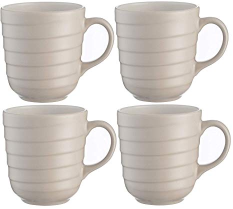 Mason Cash Spira Taupe Set of 4 Mugs, 400ml