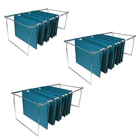 Sparco Hanging File Folder Frames Stainless Steel Letter Size Width and Adjustable Length SPR60529 (3 Pack)