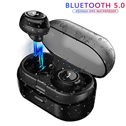 Bluetooth Headphones in-Ear 5.0 Noise Cancelling Headphones Call with Charging Bin Support Mini TWS Wireless Bluetooth Headset
