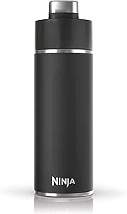 Ninja Thirsti Water Bottle and Flask 700 ML with Leak-Proof Lid, Designed for Carbonated, Hot & Cold Drinks, Ideal for Travel & Sports, Triple Insulated, Stainless Steel Bottle, Black, DW2401EUUKBK