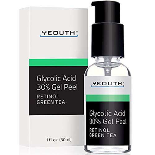 Glycolic Acid Peel 30% Professional Chemical Face Peel with Retinol, Green Tea Extract, Acne Scars, Collagen Boost, Wrinkles, Fine Lines, Sun - Age Spots, Anti Aging, Acne - 1 fl oz Yeouth Guaranteed