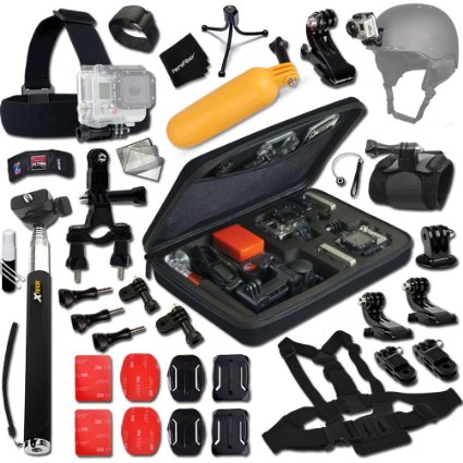 Xtech Travel and Hiking Accessories Kit for for GoPro HERO4 Session Hero 4 2 1 Hero 4 Silver Hero 4 Black Hero 3 Hero3 Hero 3 Silver Hero 3 Black  21 Items