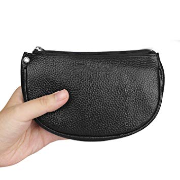 Firedog 2nd Generation Tobacco Pouch for Smoking Pipe Rolling Cigarette Leather Case Bag with Rubber Lining to Preserve Freshness(No Gap at end) Middle Size (3.75" Height X 6.25” Width) Black