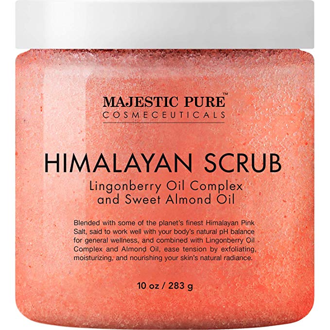 Himalayan Salt Body Scrub with Lingonberry, Exfoliating Salt Scrub to Exfoliate & Moisturize Skin, Deep Cleansing for Women and Men - 10 oz