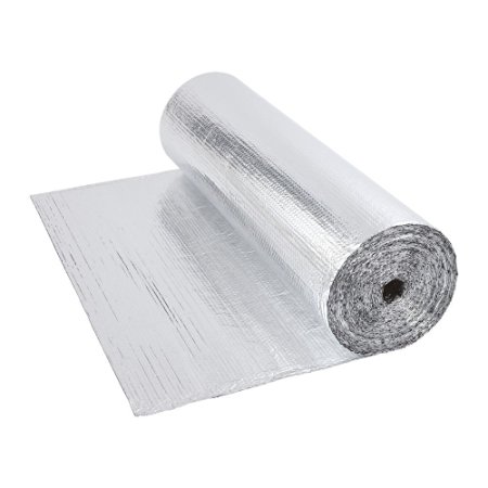 Biard Double Aluminium Bubble Foil Wrap Insulation - 1.2m x 40m Roll 48 Square Metre - Floor Loft Wall Insulated Rolls - 200g per m2