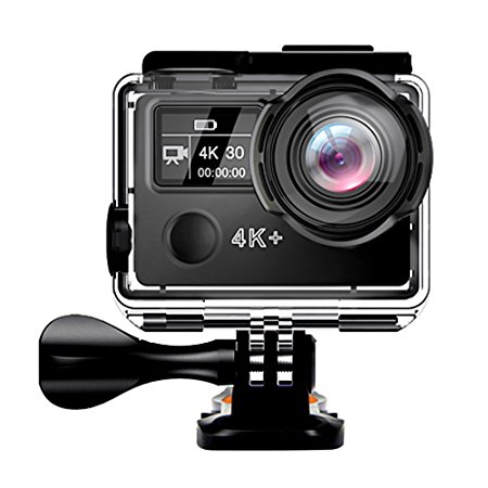 GEEKLIN Action Camera, 4K WIFI Sports Action Camera Ultra HD EIS 30m Waterproof DV Camcorder 14MP 170 Degree Wide Angle