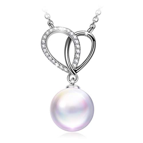 J.NINA 925 Sterling Silver ♥Christmas Jewelry Gifts♥ -Only You- Elegant Necklace Pearls from Swarovski, Fashion Choker-Style Pendant, Wedding Gifts Women a Luxury Packaging