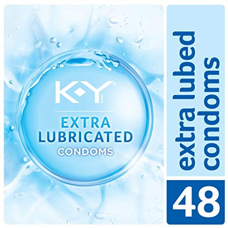 K-Y Extra Lubricated Latex Condoms (48cnt), Discreetly Packaged With Extra Lubrication For Comfort & Smoothness, Natural Fit For Him & Ultra Thin