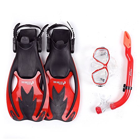 Mask, Snorkel & Fins / Flippers PVC Diving Set (Kids) - Scuba Dive Snorkelling Sets