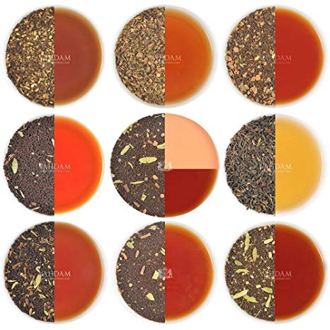 Chai Tea Sampler - 10 TEAS, 50 Servings | 100% NATURAL SPICES | India's Original Masala Chai Teas | Brew Hot, Iced or Chai Latte | Tea Variety Pack & Tea Gift Set - Chai Tea Loose Leaf, 100gm