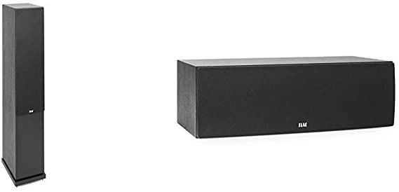 ELAC Debut 2.0 F6.2 Floorstanding Speaker, Black (Each) & Debut 2.0 C6.2 Center Speaker, Black