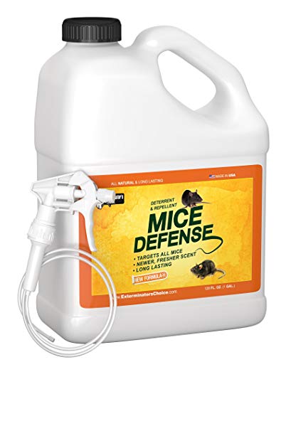 Exterminators Choice Mice Defense -All Natural Rodent Repellent Spray –Pest Control Solution For Mice And Rats, Safe For Children AndPets, Chemical-Free Mouse Deterrent Spray With Fresh Scent (128oz)