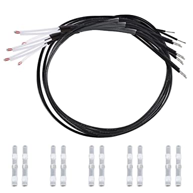 Creality Original 3D Printer NTC100K Thermistor Temp Sensor 5 Pack Quick Replacement Single Ended Glass Sealed for Creality Ender 3/Ender 3 V2/Ender 3 Pro/Ender 5/Ender 5 Pro 3D Printer(30cm/11.8inch)