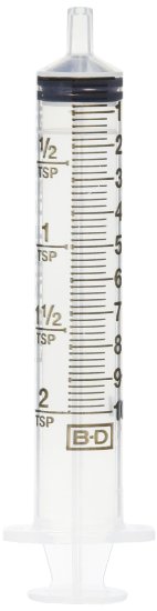 BD Oral Syringes with Tip Cap, 10 ml, Clear, 100 Count