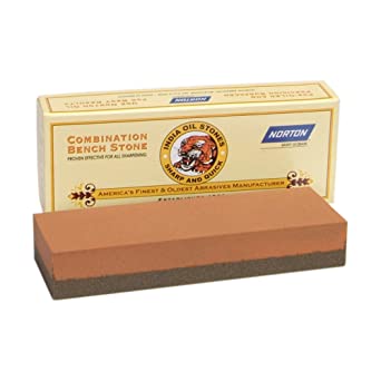 Norton Bench Shape 6 x 2 x 1" Size 100/320 Micron Grade Coarse/Fine Grit India Sharpening Stone