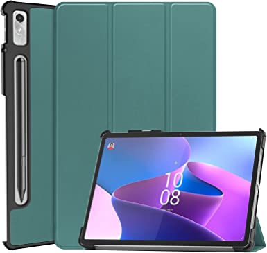 DWaybox for Lenovo Tab P11 Pro 2022 Case 11.2 inch/Lenovo Pad Pro 2022, Folio Slim Lightweight Hard Shell Smart Protective Cover with Multi-Angle Stand -Dark Green