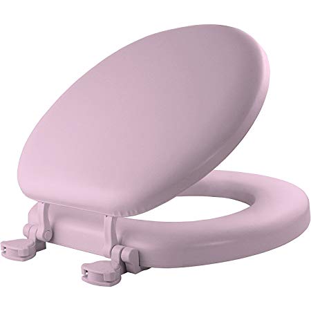 MAYFAIR Soft Toilet Seat Easily Remove, ROUND, Padded with Wood Core, Pink, 13EC 023