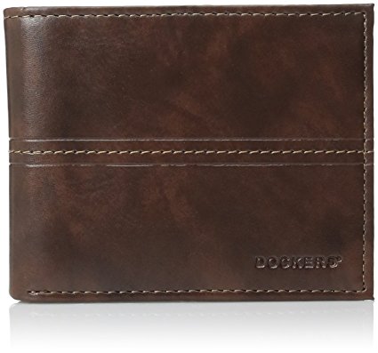 Dockers Men's Slim Pocketmate Wallet with Removable Card Case and Embossed Logo