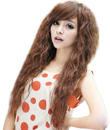 NuoYa001 New Womens Fashion Sexy long Full Curly Wavy Hair Wigs Cosplay Party Light Brown by NuoYa