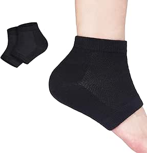 Gel Heel Sports Sock for Kids with Heel Disease Plantar Fasciitis Heel Pain Cracked Feet (1 Pair Kids 3-7 Women 5-9)