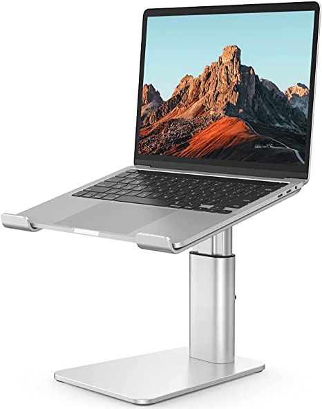 ErGear Adjustable Laptop Stand, Aluminum Ergonomic Laptop Stand for Desk, Laptop Riser Computer Stand Holder Compatible with Air, Pro, Dell, Lenovo More 10"-15.6" Laptops, Silver