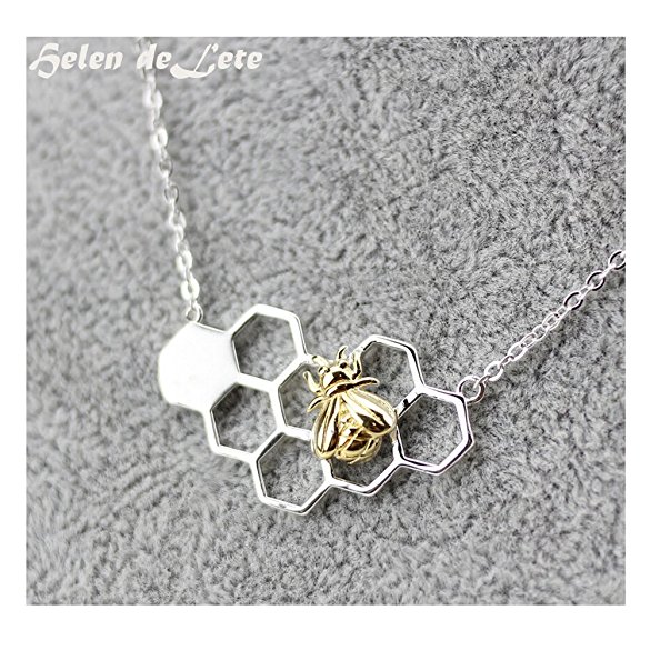 Helen de Lete Innovative Honey Bees Sterling Silver Collar Necklace