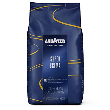 Lavazza Super Crema Whole Bean Coffee Blend, Medium Espresso Roast, 4.4 Pounds, Two (2) 2.2-Pound Bags