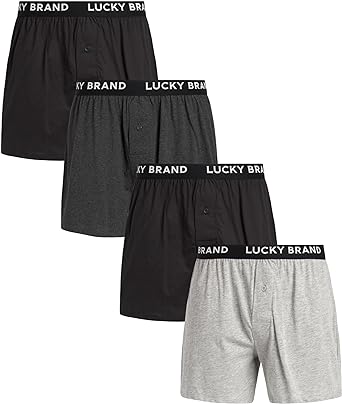 Lucky Brand Men's Underwear - Classic Knit Boxers (4 Pack)