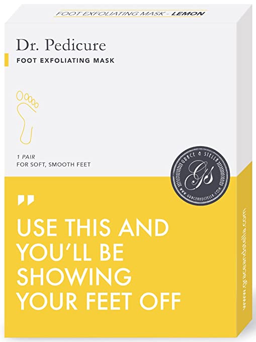 Grace & Stella Dr. Pedicure Foot Peeling Mask | Foot Exfoliating Booties to Remove Dead Skin & Callused Heels in 7-10 days | Exfoliating Treatment for Baby Soft Feet