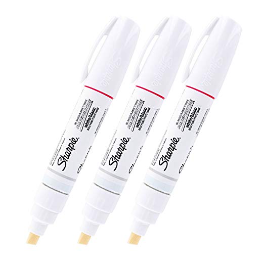 Sharpie Oil Based Paint Marker, Bold Point, White, 3/Pack